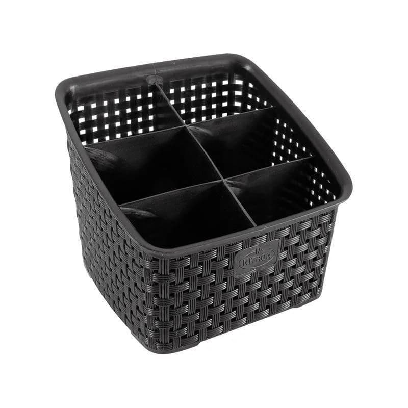ORGANIZADOR RATTAN NITRONPLAST PRETO 6DIVISORIAS