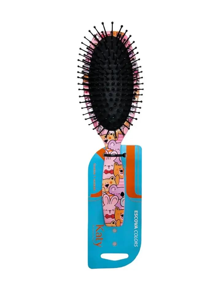 ESCOVA CABELO KATY OVAL ROSA PELUCIA