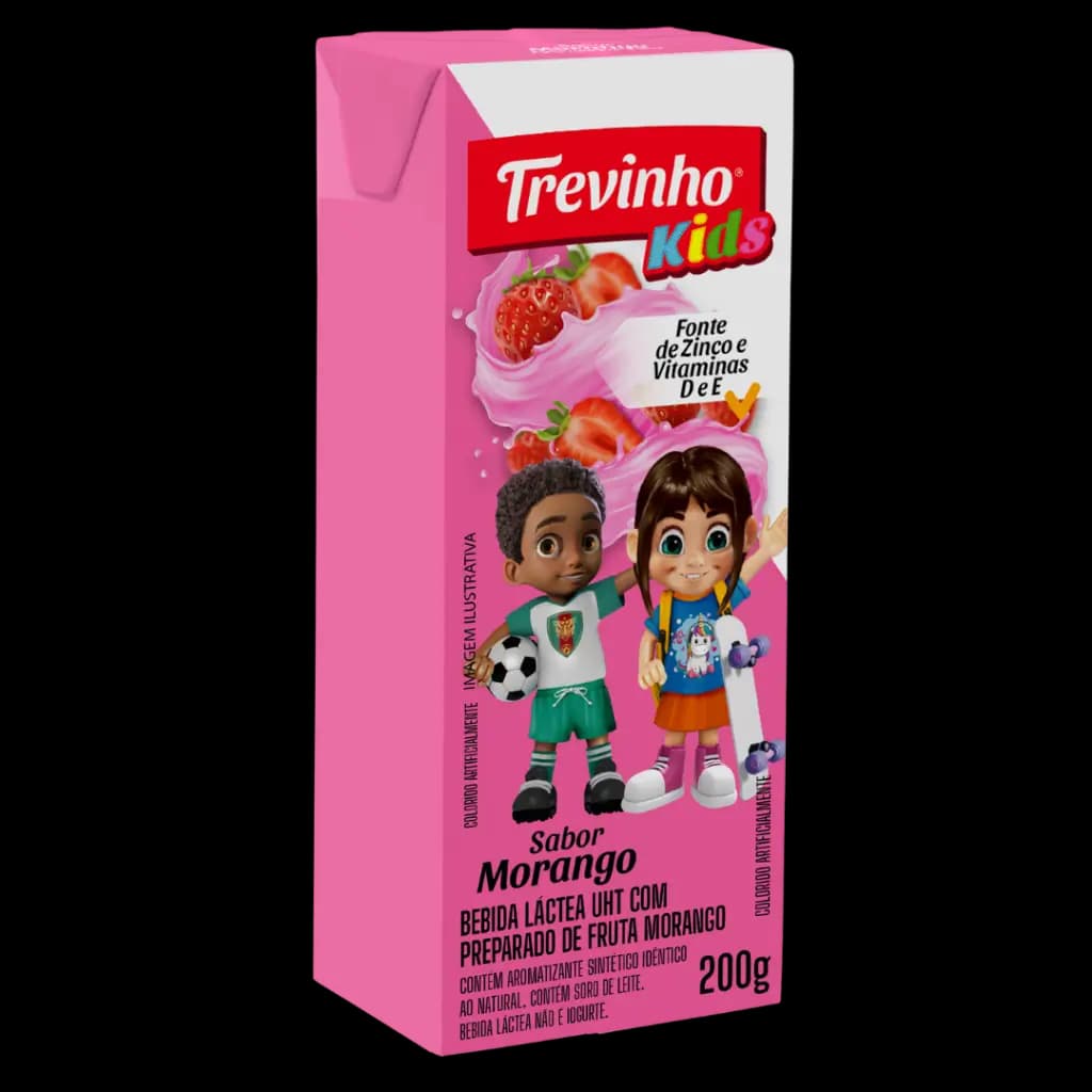 BEB LACTEA TREVINHO KIDS 200ML MORANGO