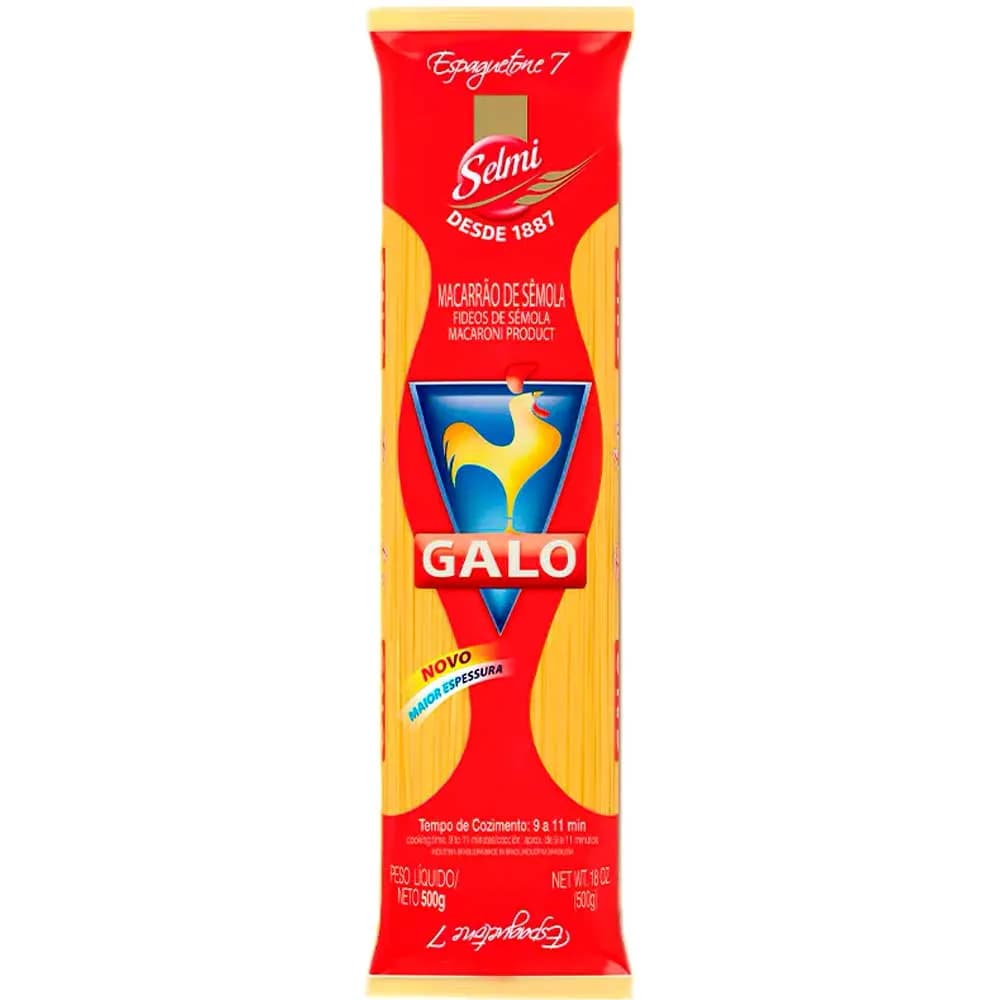 MACARRAO GALO 500G SEMOLA  ESPAGUETONI N7