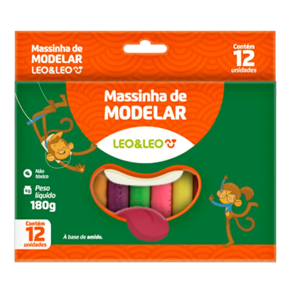 MASSA PARA MODELAR LEO E LEO 12 CORES