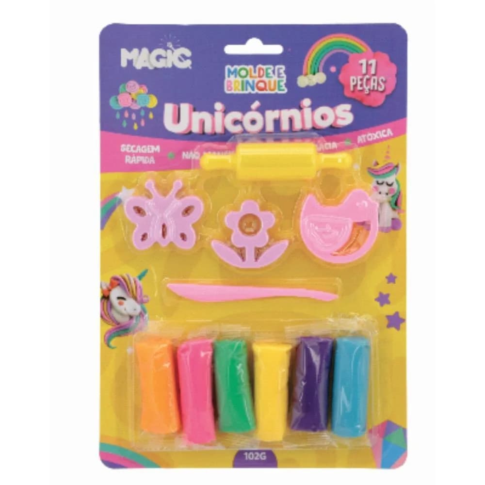 MASSA PARA MODELAR CRIATIVA UNICORNIO 11PCS