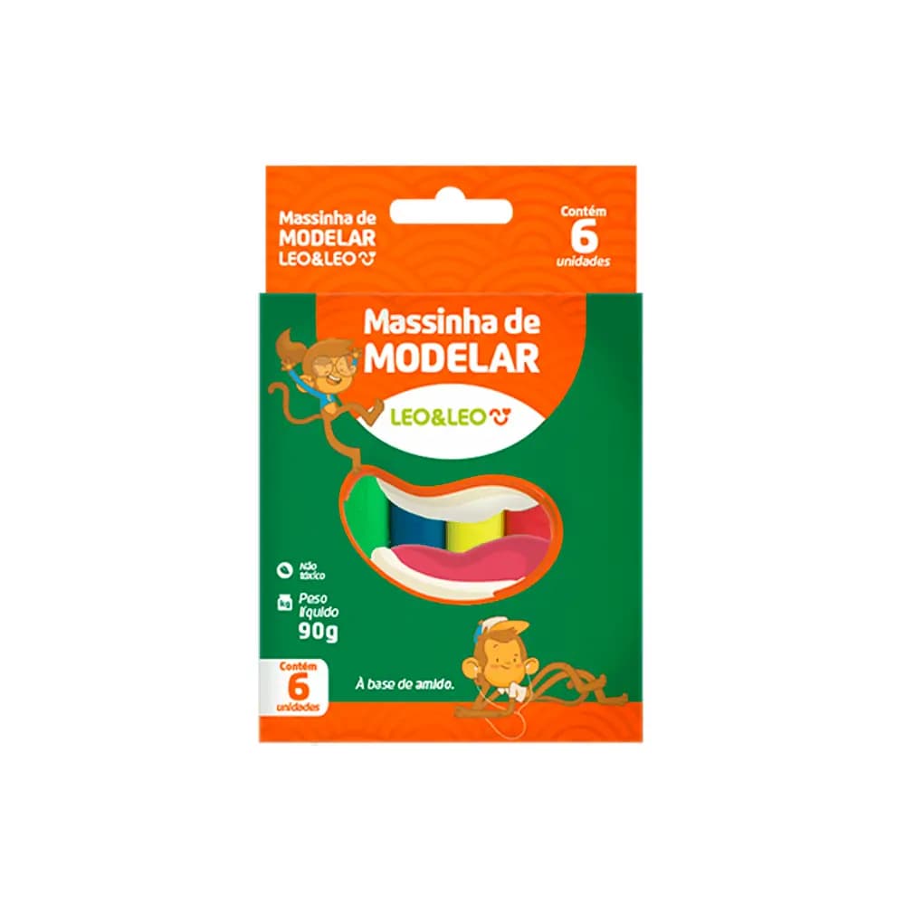 MASSA PARA MODELAR CRIATIVA DINO 6CORES