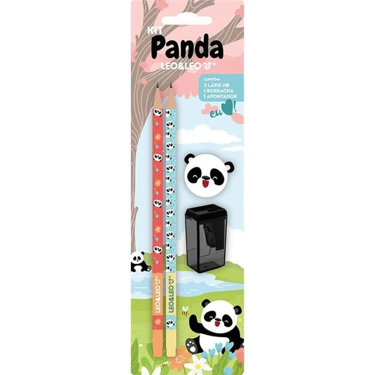 KIT ESCOLAR PANDA HB C/04 PECAS BLISTER