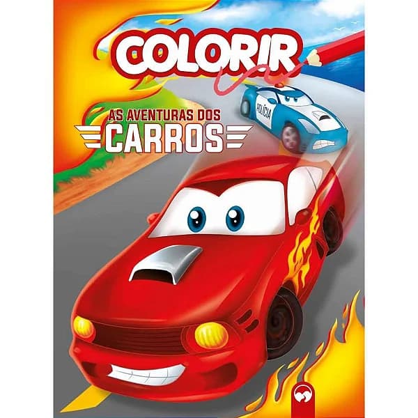 LIVRO INFANTIL COLORIR AS AVENTURAS DOS CARROS