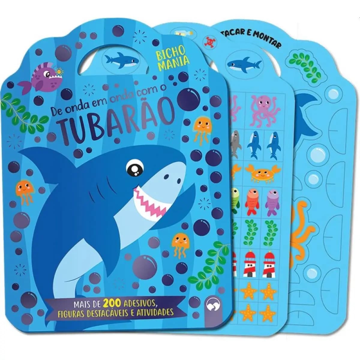 LIVRO COM ADESIVOS BICHO MANIA TUBARAO