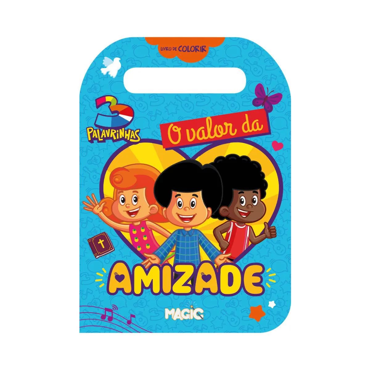 LIVRO INFANTIL COLORIR CARREGUE-ME 3 PALAVRINHAS