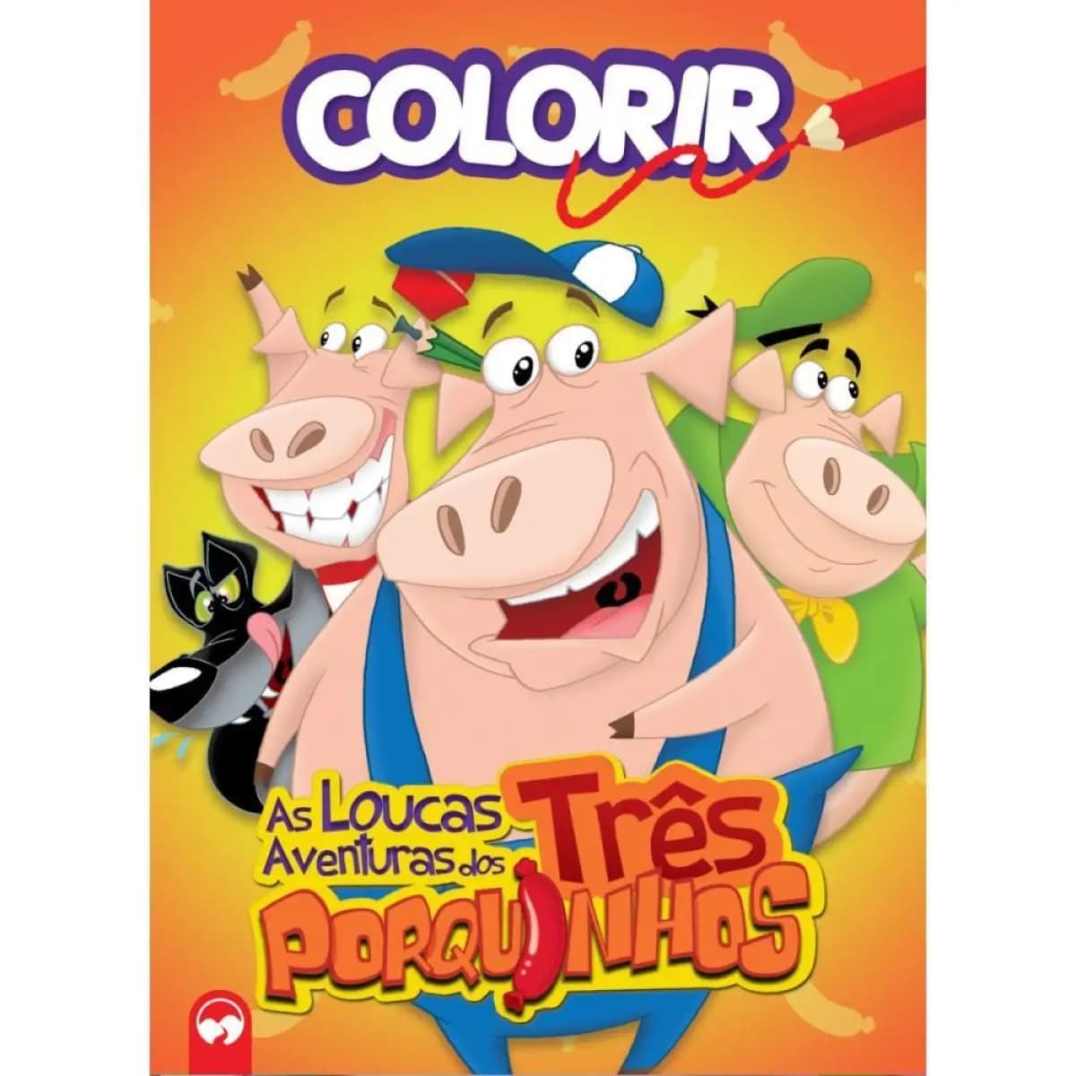 LIVRO INFANTIL COLORIR OS TRES PORQUINHOS 16PGS