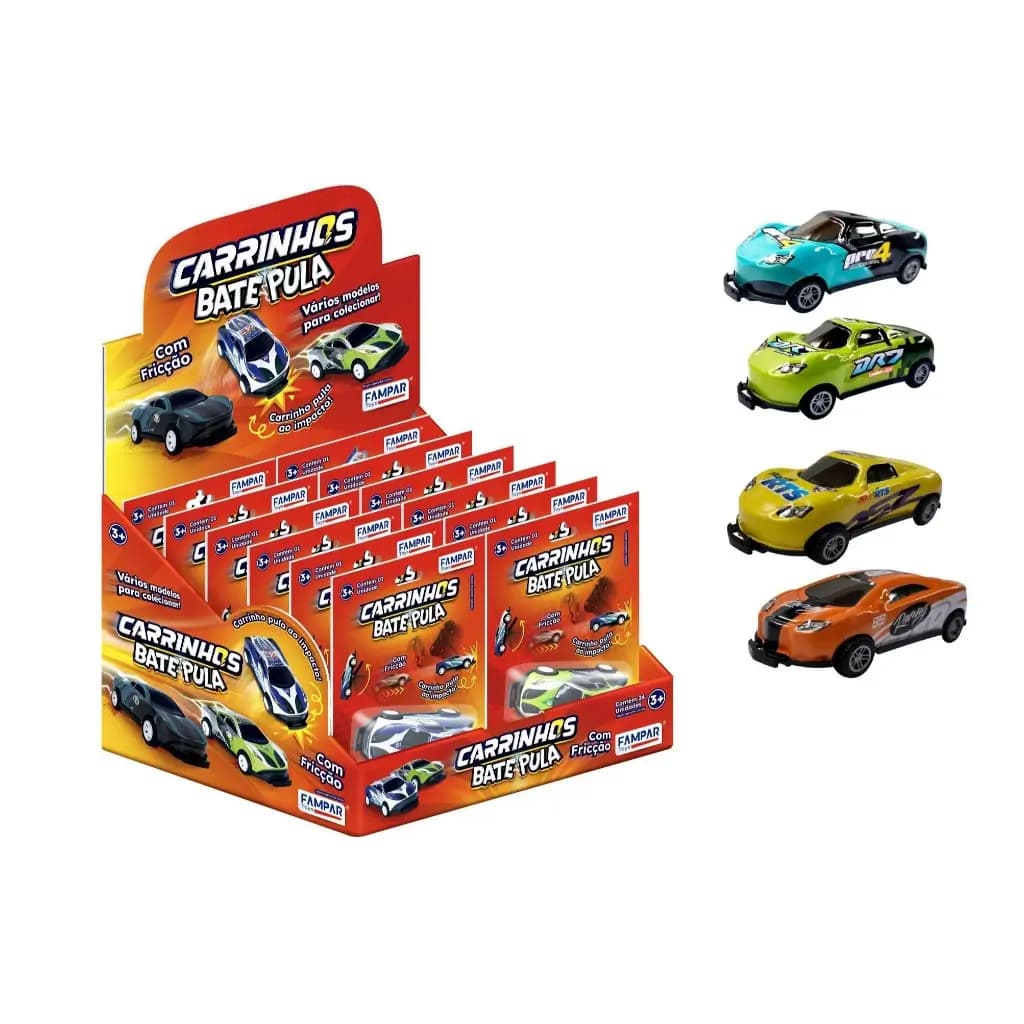 CARRINHOS DE METAL VERSAO BATE E PULA