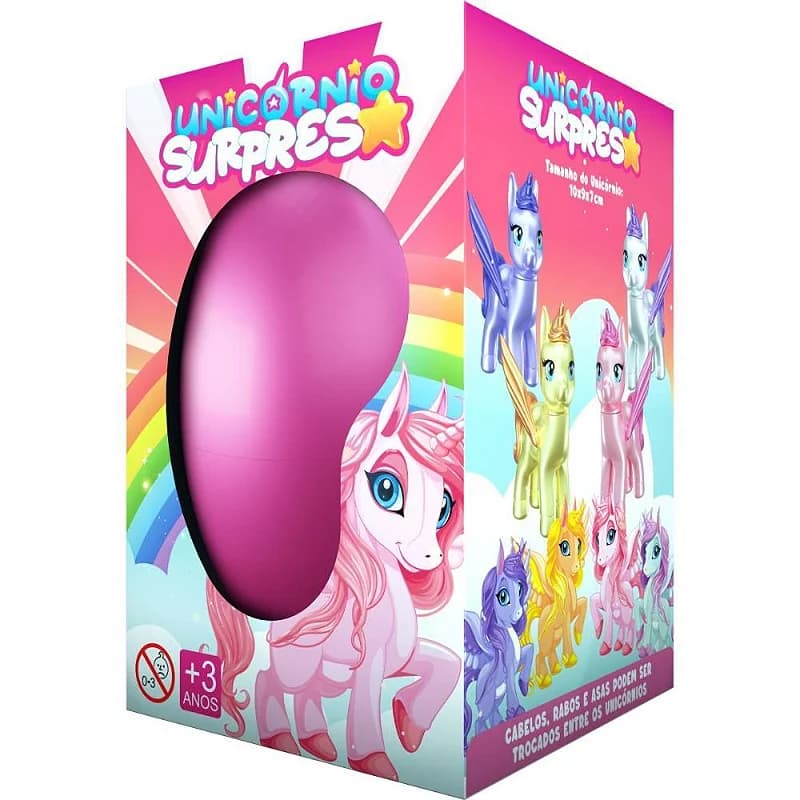 BRINQUEDO PARA MONTAR OVO SURPRESA UNICORNIO BRILHA