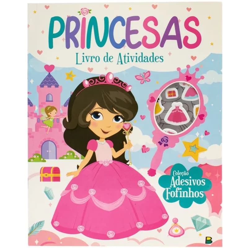 LIVRO COM ADESIVOS PRINCESAS FOFINHAS 21X28CM 24P