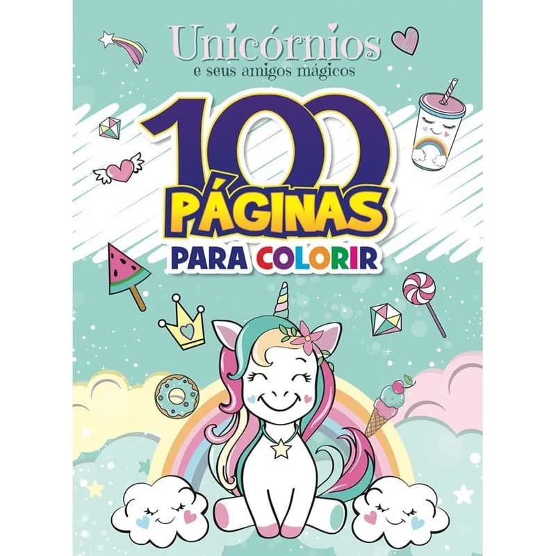 LIVRO INFANTIL COLORIR UNICORNIOS E AMIGOS 100PG