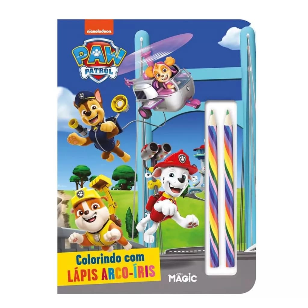 LIVRO INFANTIL COLORIR LAPIS ARCO IRIS PATRULHA CANIN