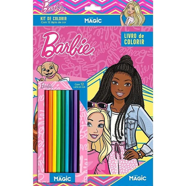 LIVRO INFANTIL COLORIR KIT LAPIS DE COR BARBIE