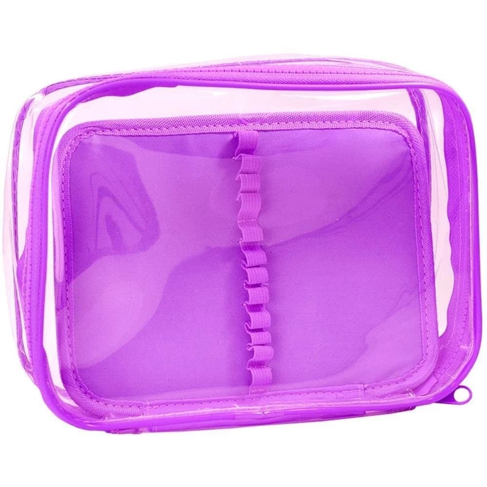 ESTOJO BOX PVC LILAS CRISTAL G C/DIVIS.