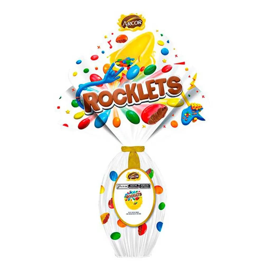 OVO PASCOA ROCKLETS BRANCO 220GR