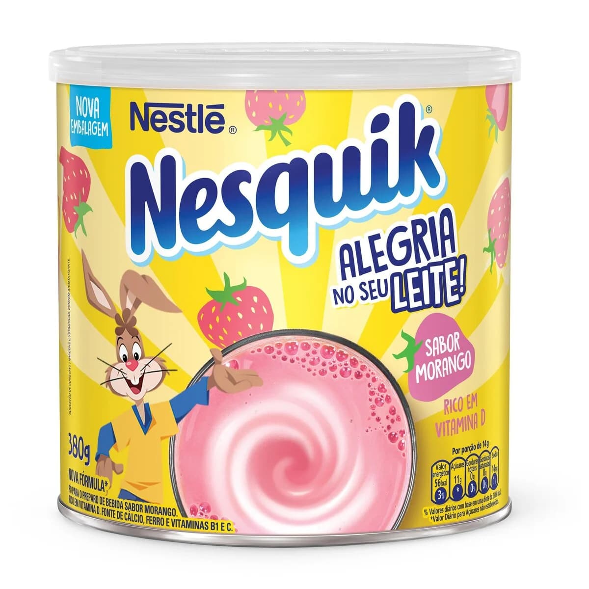 ACHOC PO NESQUIK 380G MORANGO