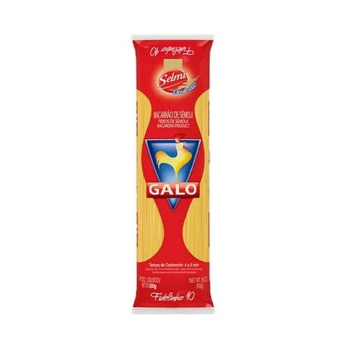 MACARRAO GALO 500G SEMOLA FIDELINHO