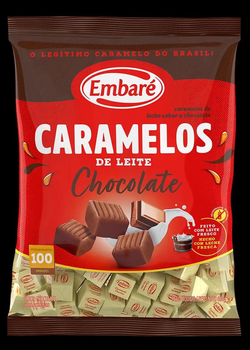 BALA EMBARE CARAMELO 660G CHOCOLATE