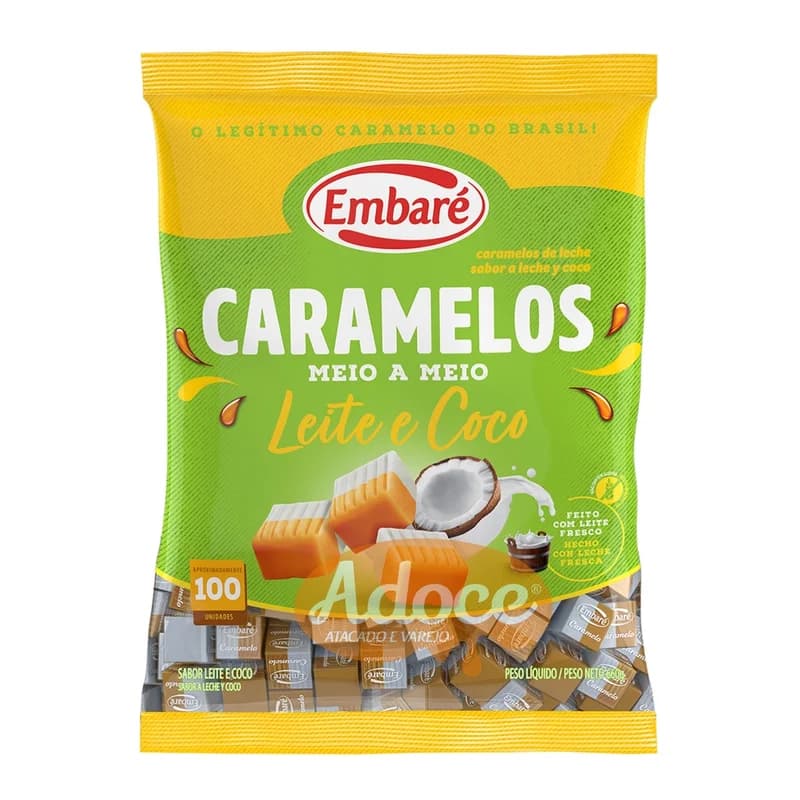 BALA EMBARE CARAMELO 660G LEITE COCO