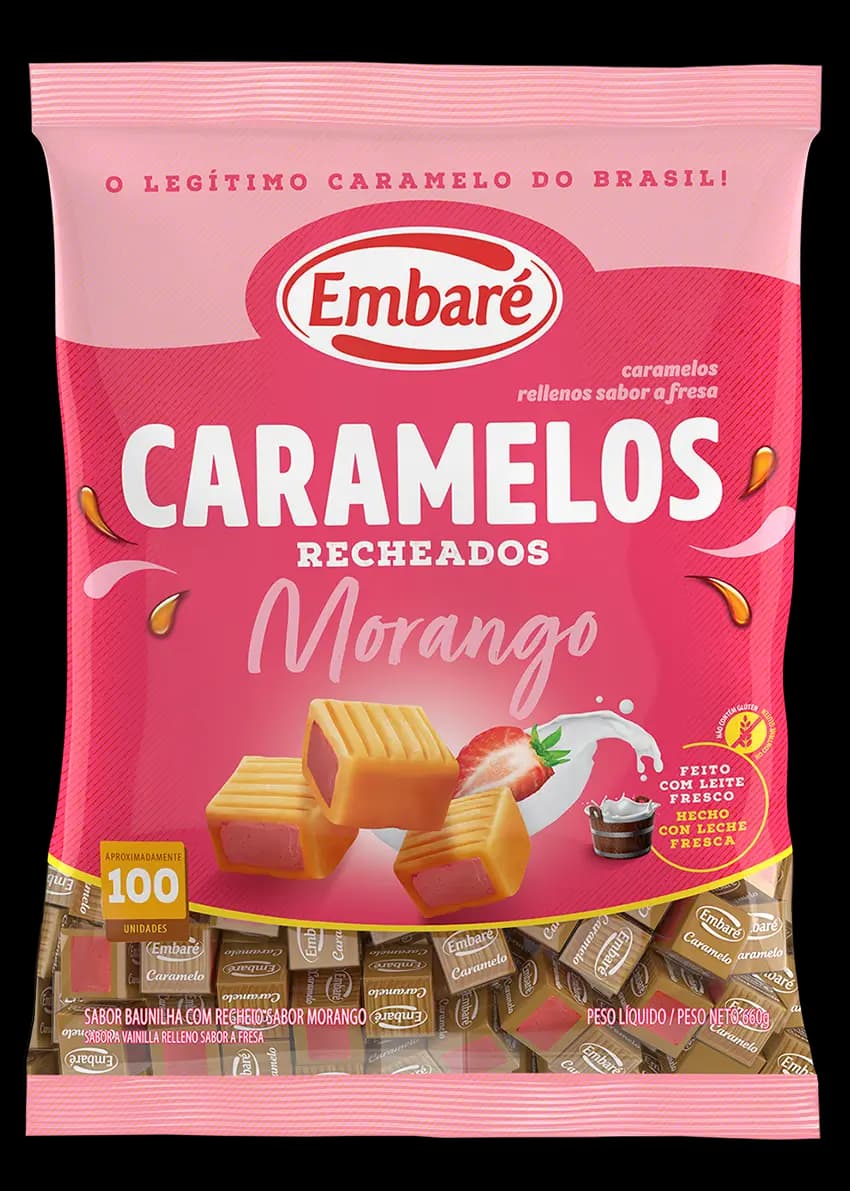 CARAMELOS EMBARE 660G MORANGO