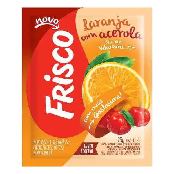 REFRESCO PO FRISCO 25G LARANJA ACEROLA