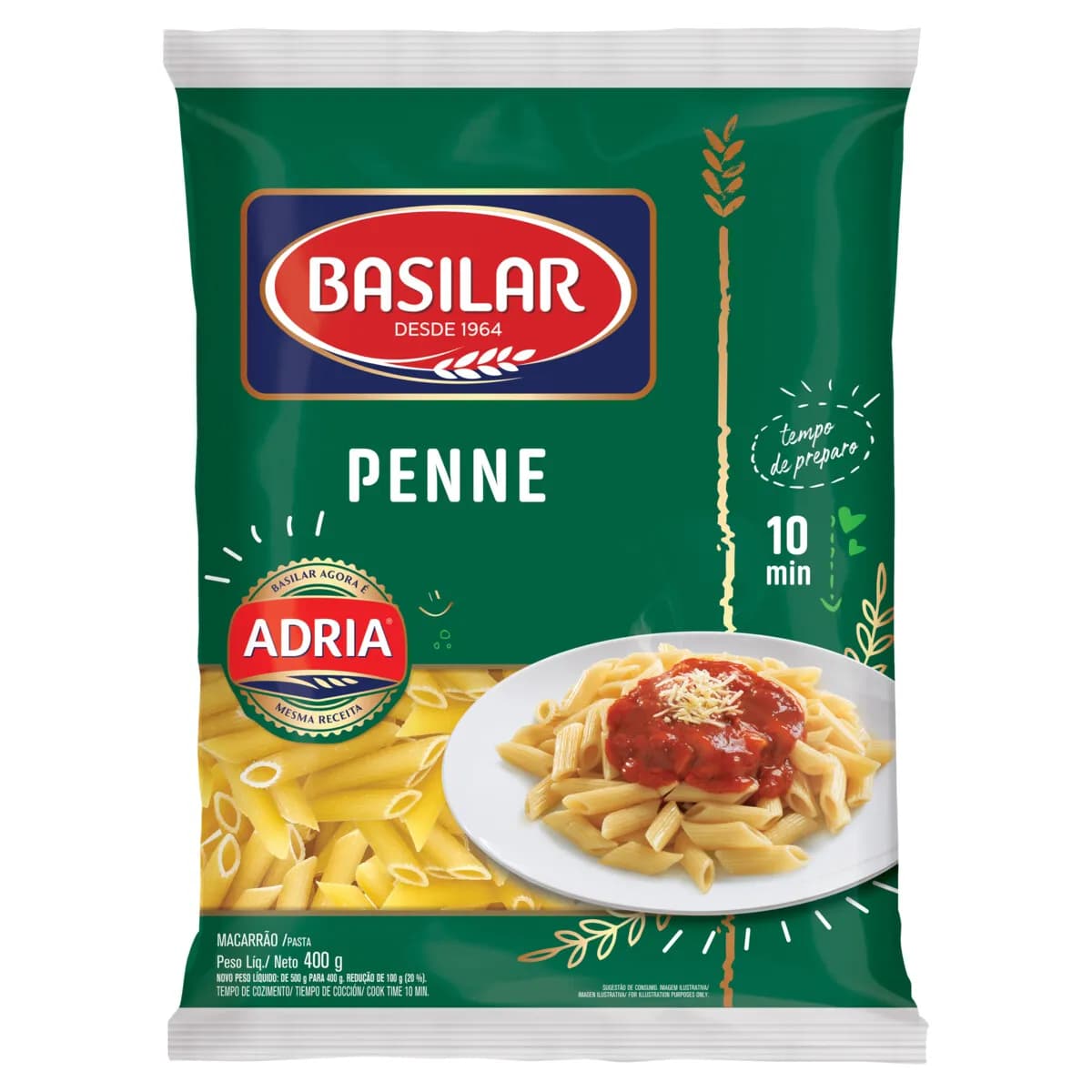 MACARRAO BASILAR SEMOLADO PENNE 500G