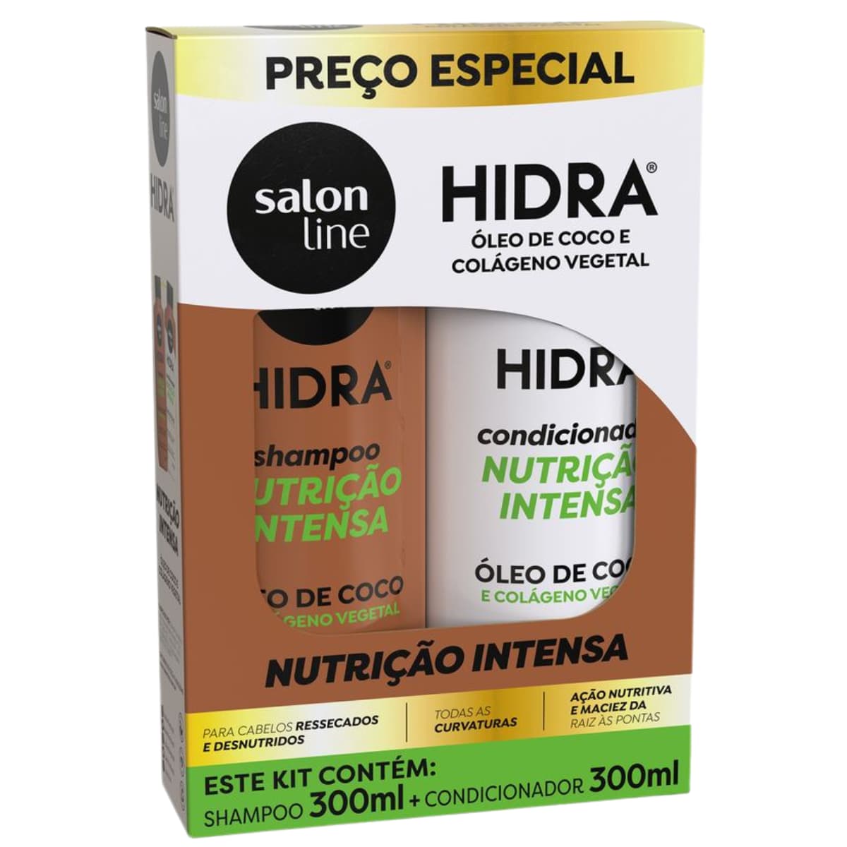 KIT SH CONDIC SALON LINE 600ML HIDRA COCO