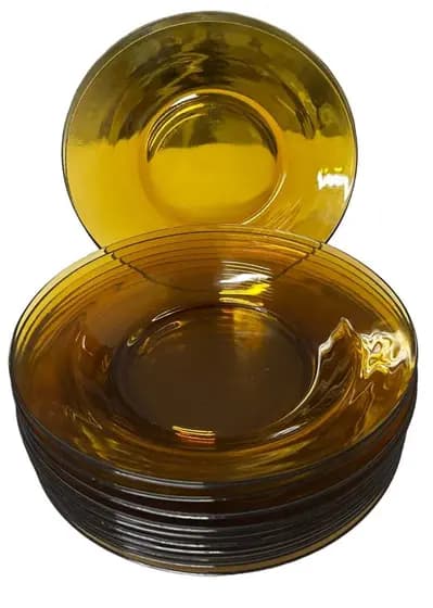 PRATO FUNDO VIDRO AMBER LISO MAX 22CM