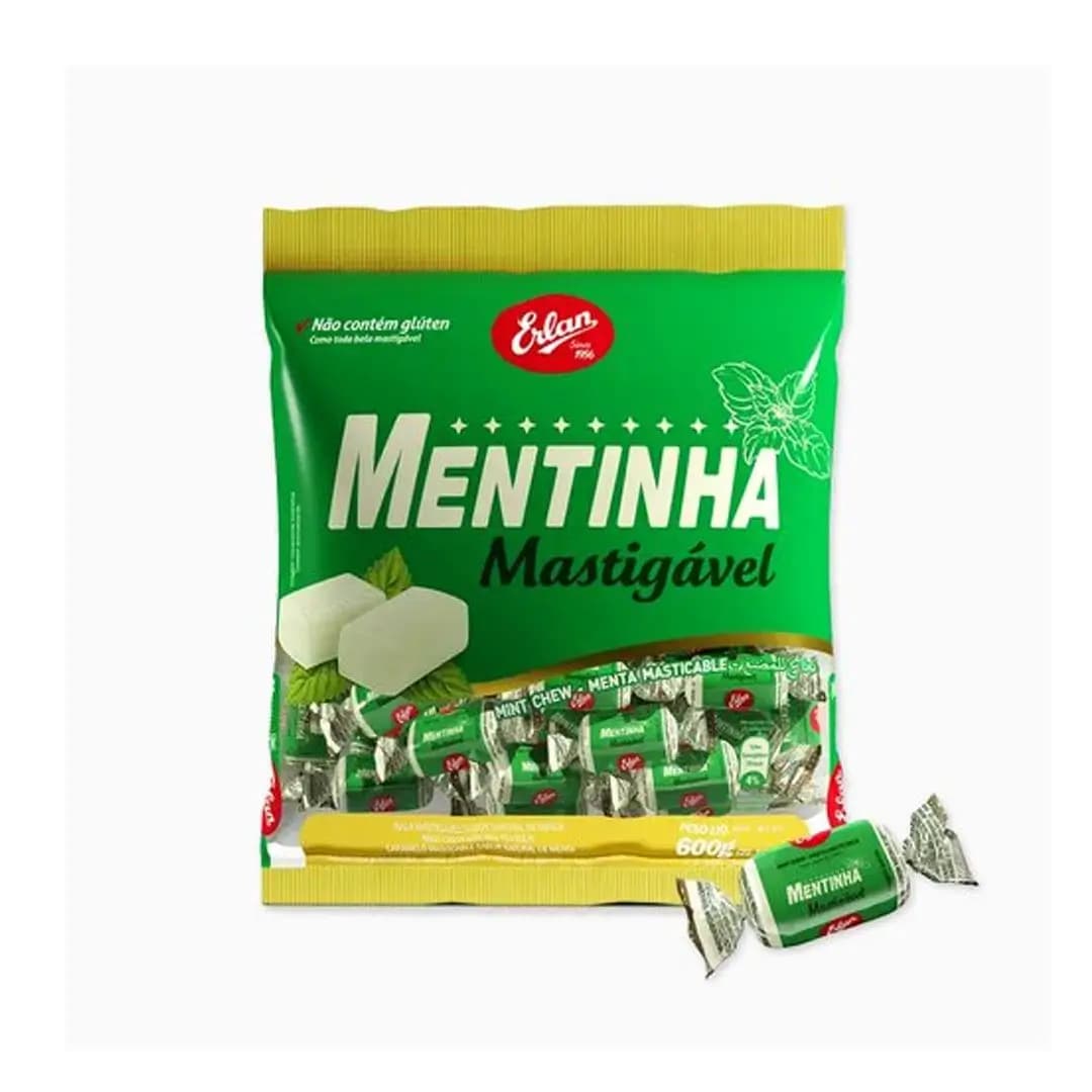 BALA MASTIG ERLAN 600G MENTINHA