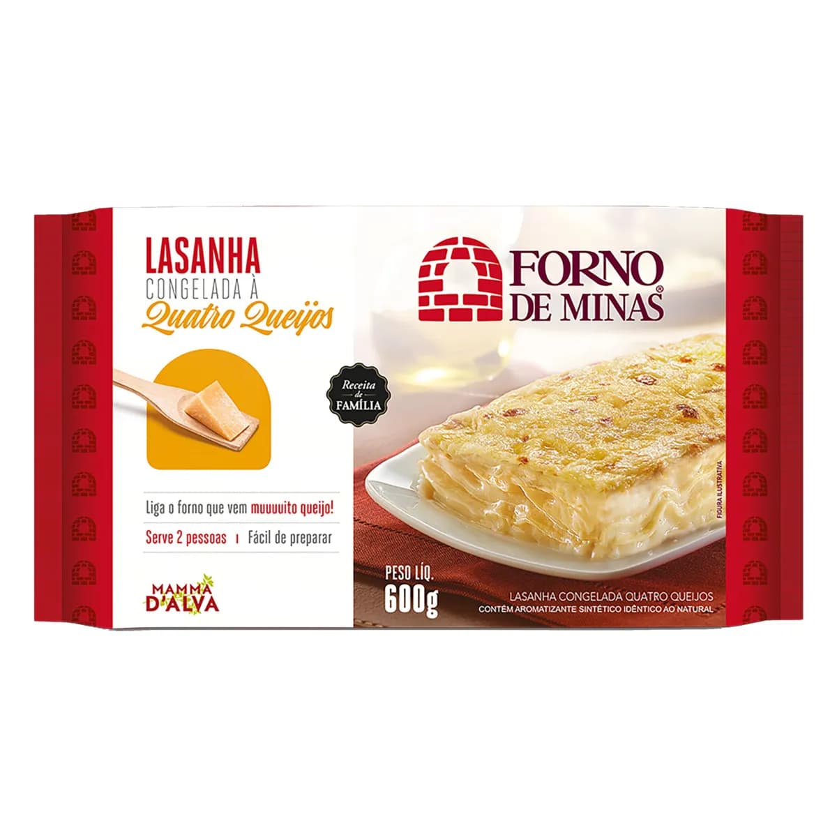LASANHA FORNO DE MINAS 600G QUATRO QUEIJO