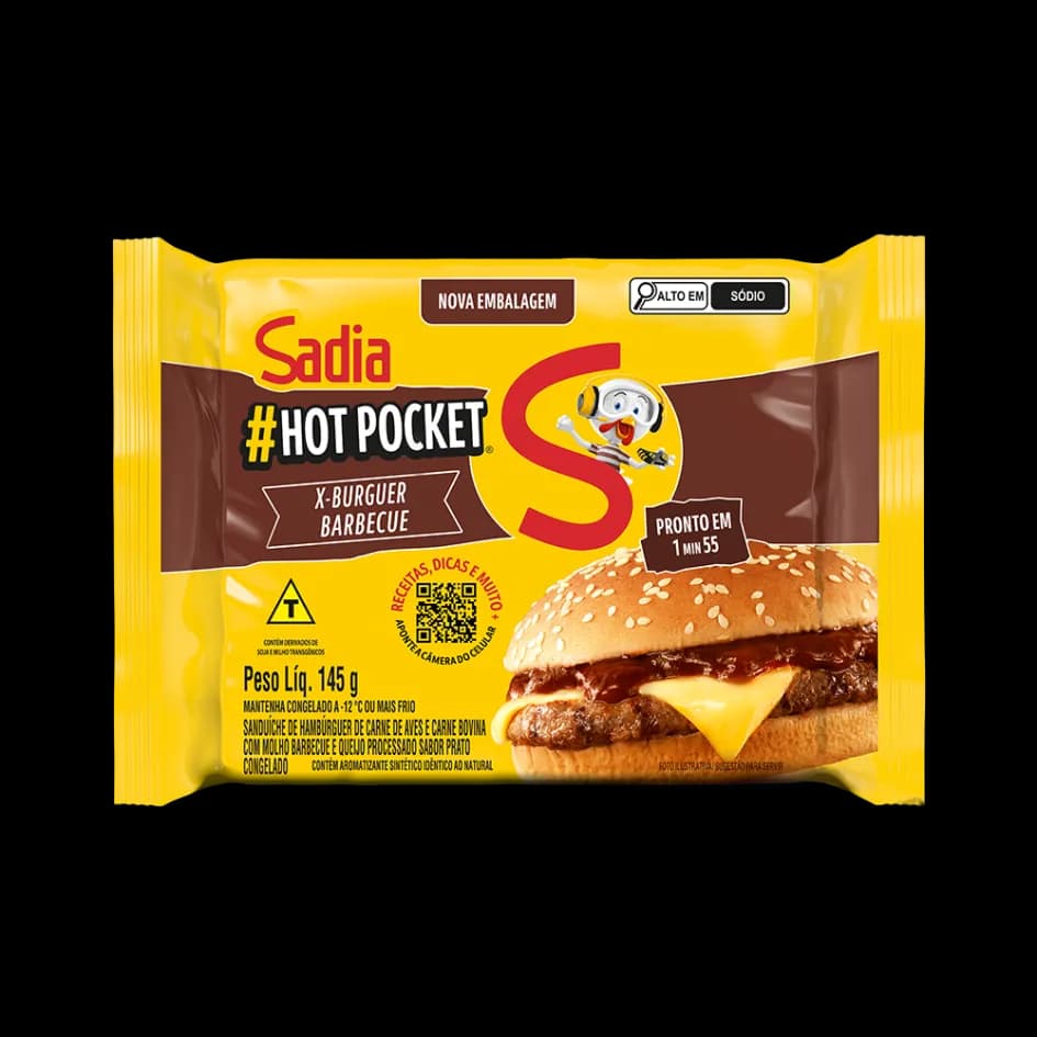 SANDUICHE SADIA HOT POCKET 145G X BURGUER BARBECUE