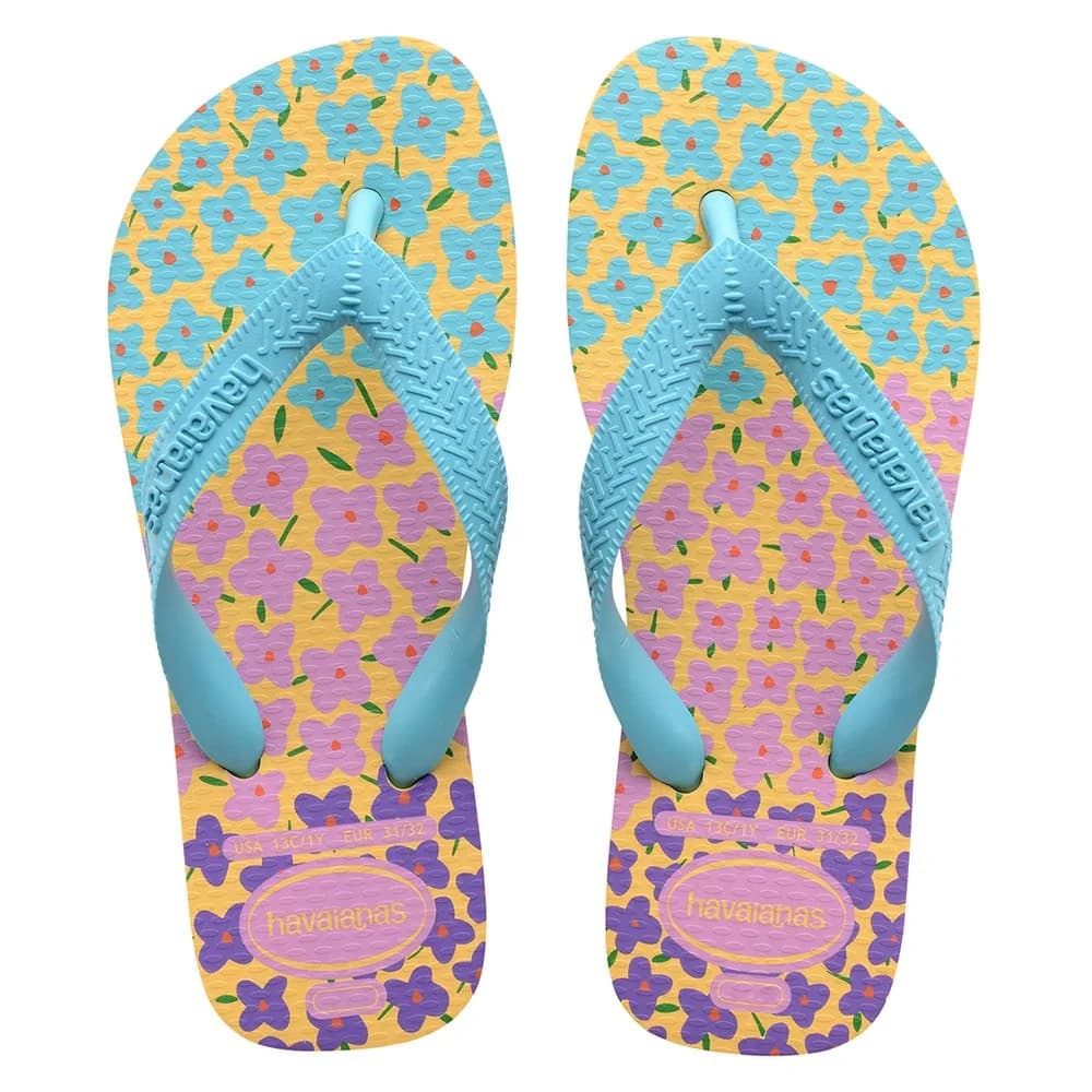SAND HAVAIANAS KIDS FLORES AMARELOAZUL 290