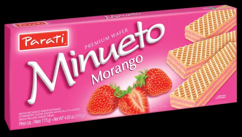 BISCOITO WAFER PARATI MINUETO 115G MORANGO