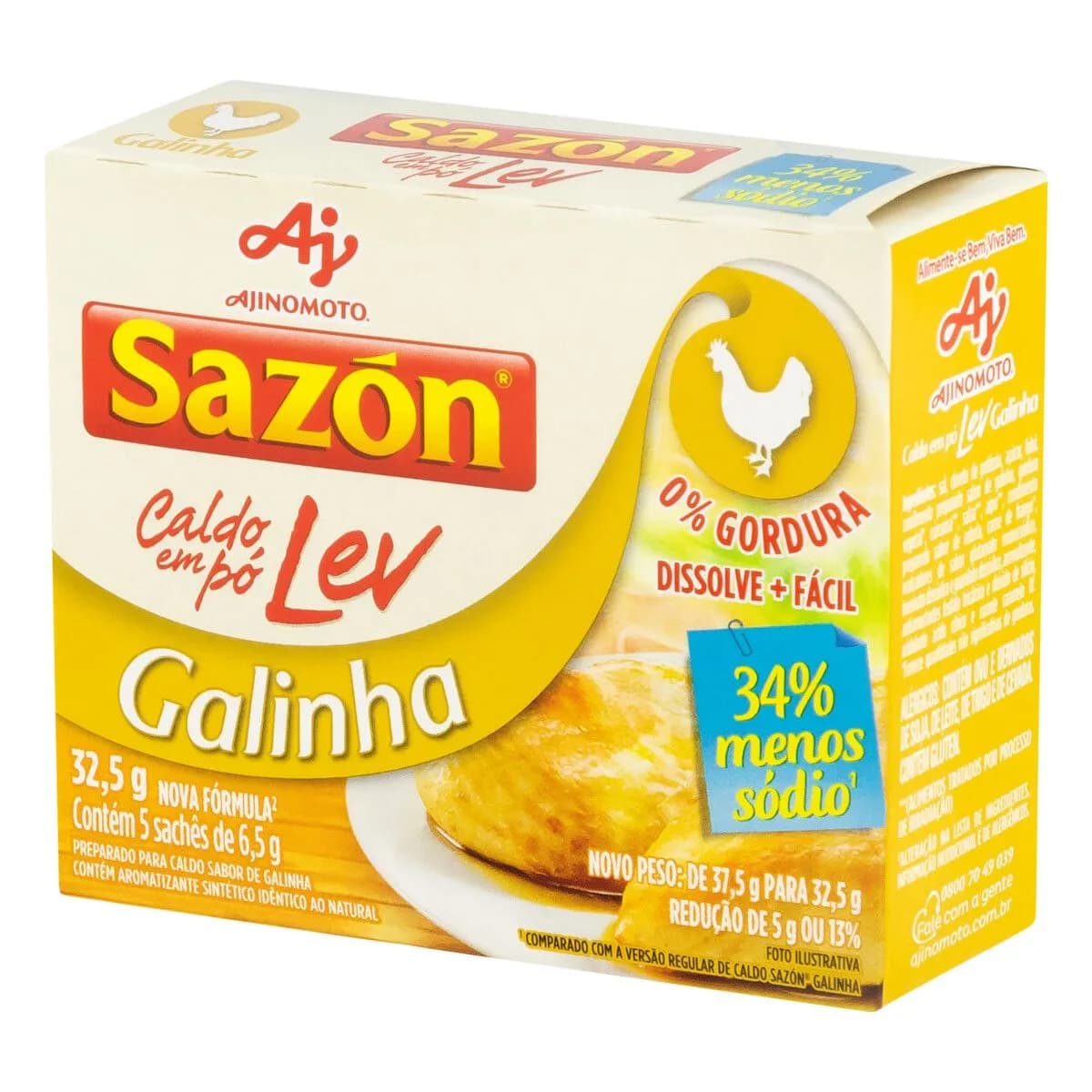 TEMPERO SAZON CALDO EM PO LEV GALINHA 325G