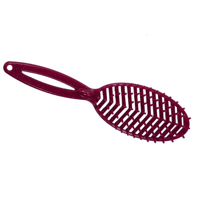 ESCOVA CABELO KATY OVAL VERMELHO CGLITTER