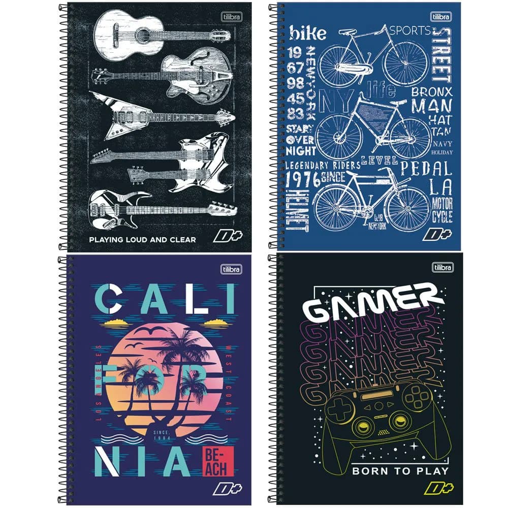 CADERNO CD TILIBRA MAIS MASC 10X1 200FLS