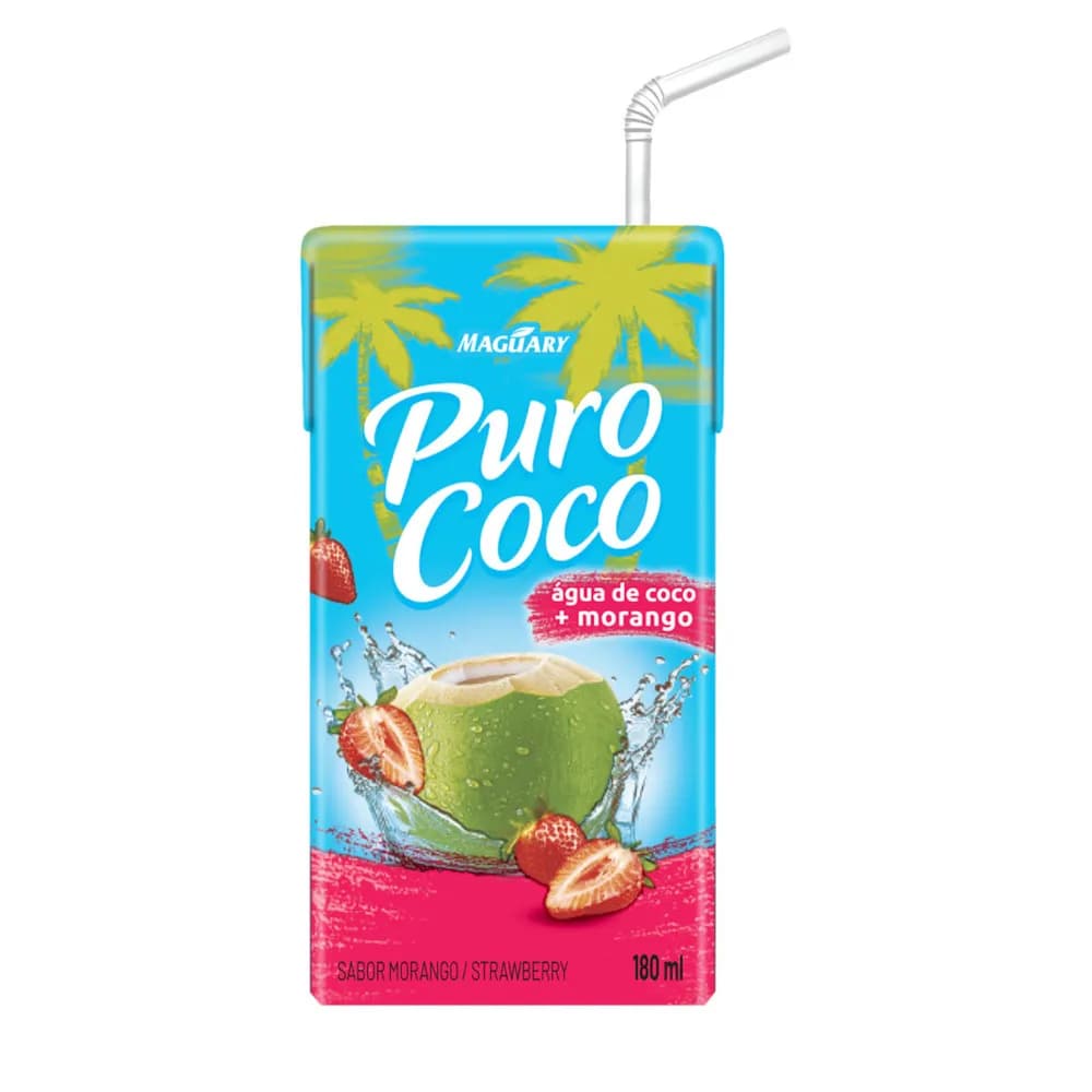 AGUA DE COCO PURO COCO 180ML MORANGO