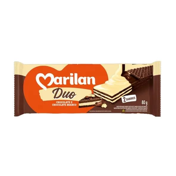 BISCOITO WAFER MARILAN 80G DUO CHOC CHOC BRANCO