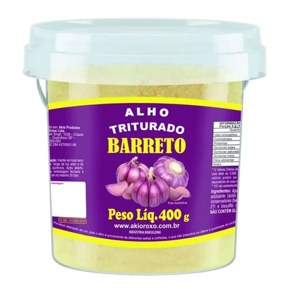 ALHO TRITURADO BARRETO 400G