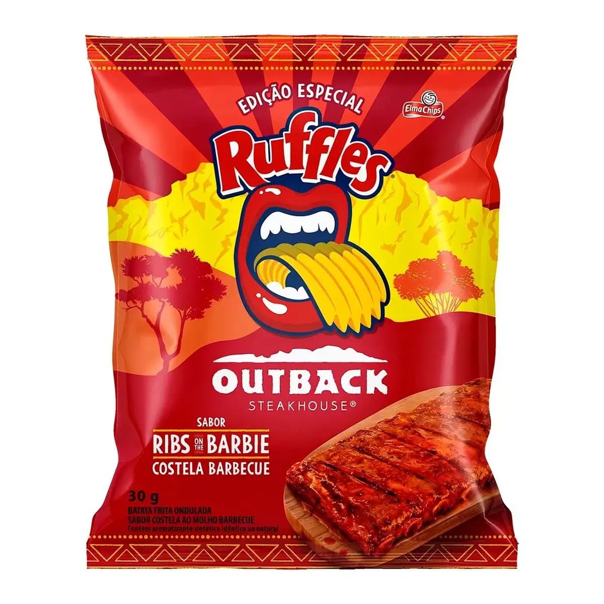 SALG RUFFLES OUTBACK RIBS COSTELA BARBECUE 30G
