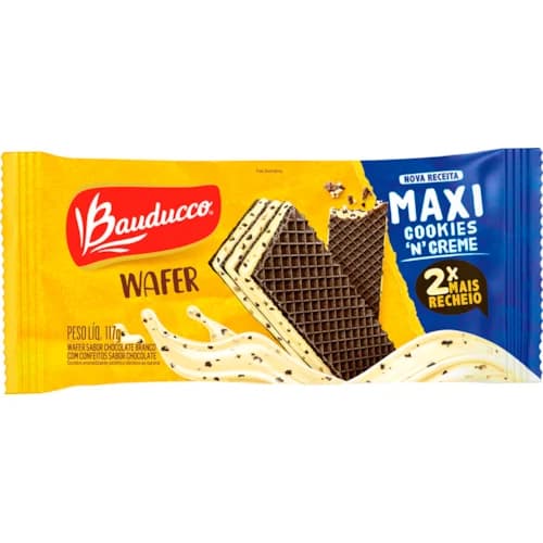 BISCOITO WAFER BAUDUCCO 117G MAXI COOKIES CREME