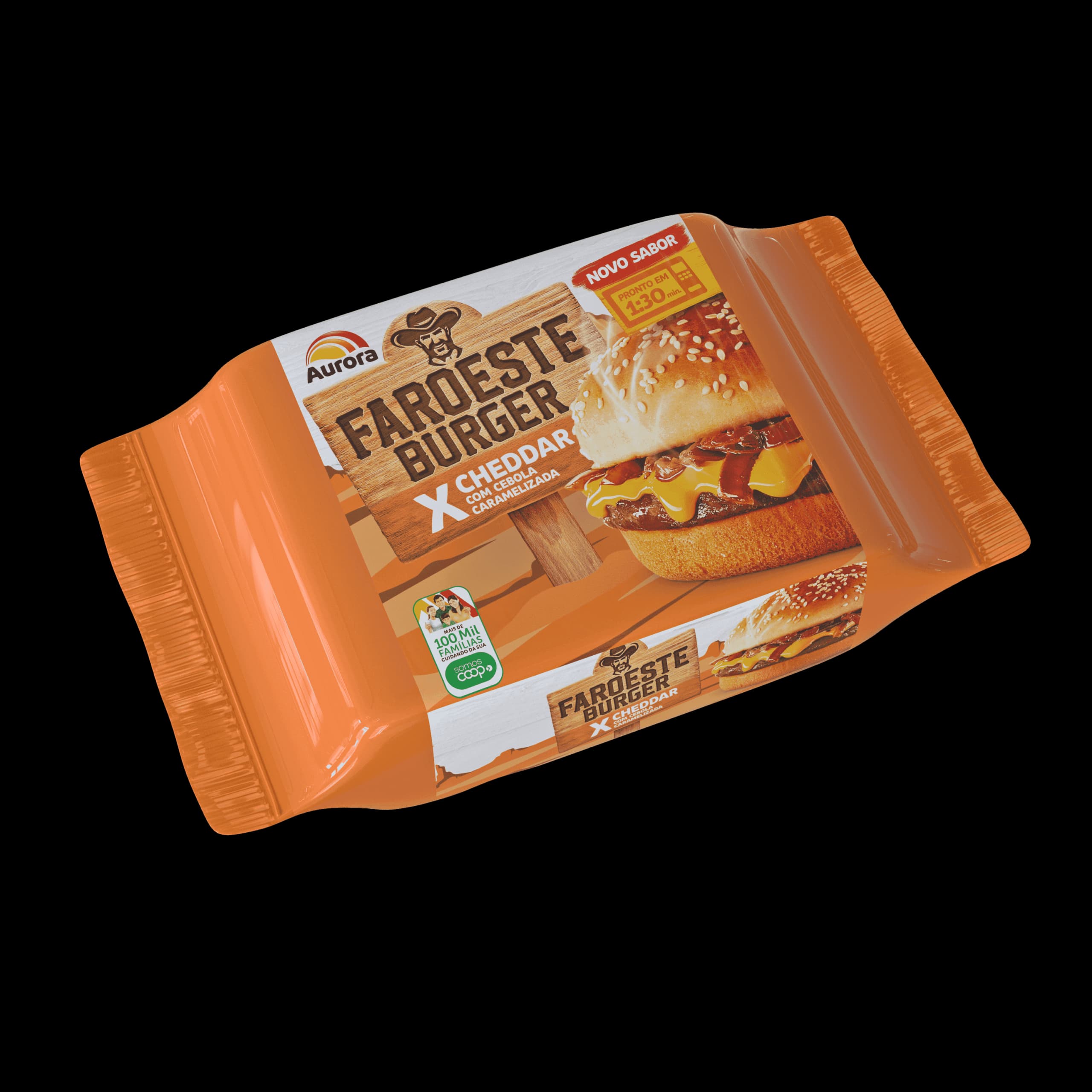 SANDUICHE FAROESTE AURORA 14G CHEDDAR CEBOLA CARAMELIZ