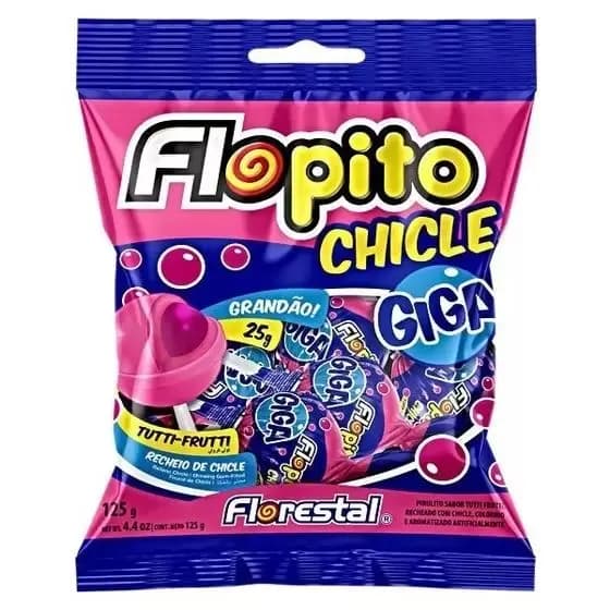 PIRULITO FLOPITO GIGA CHICLE 600G TUTTI FRUTTI
