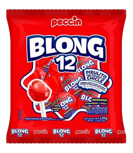 PIRULITO PECCIN BLONG 12 MORANGO 120G