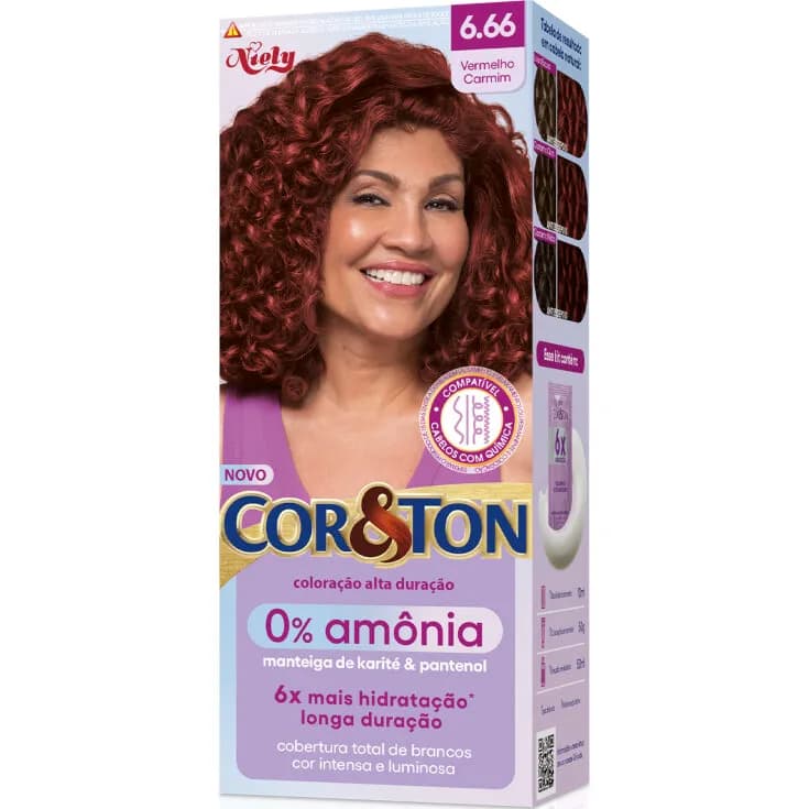 TINTURA COR TON VERMELHO CARMIM 6.66