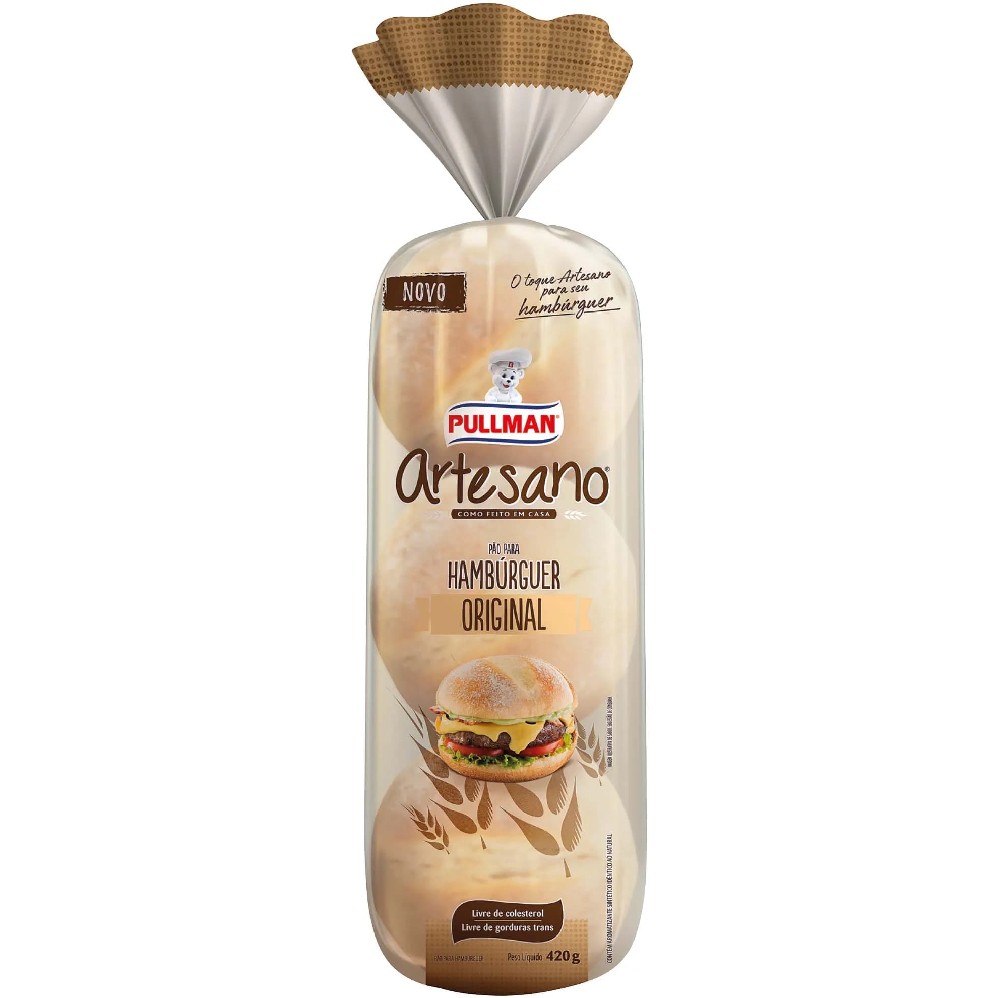 PAO DE HAMBURGUER ARTESANO PULLMAN 420G