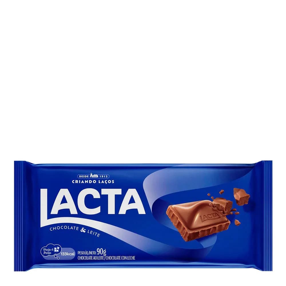 CHOCOLATE LACTA 90G AO LEITE