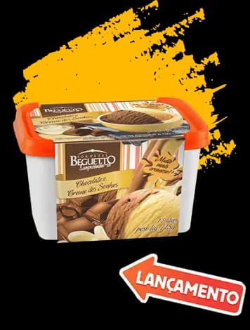 SORVETE BEGUETTO 1,5L CHOCOLATE E CREME SONHOS