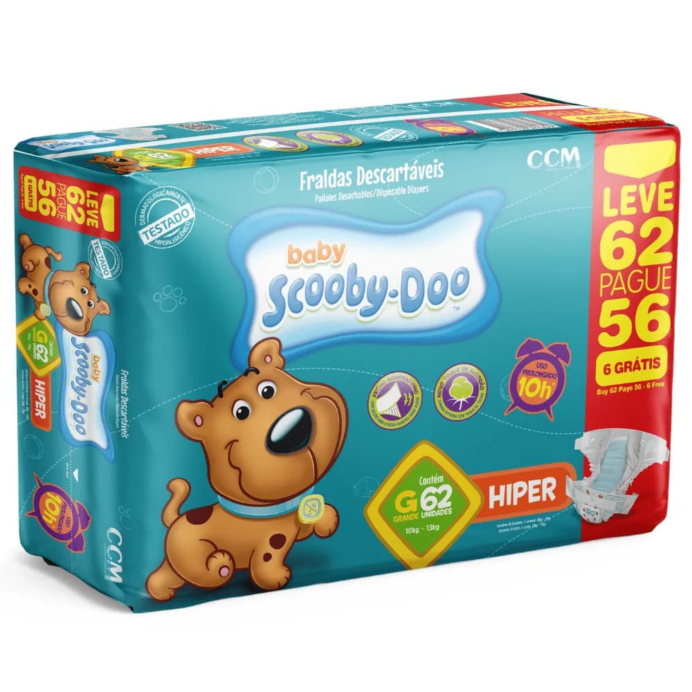 FRALDA DESC SCOOBY DOO HIPER G LV62PG56